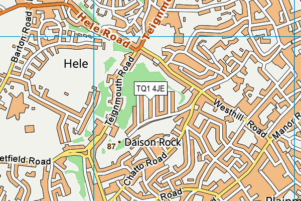 TQ1 4JE map - OS VectorMap District (Ordnance Survey)