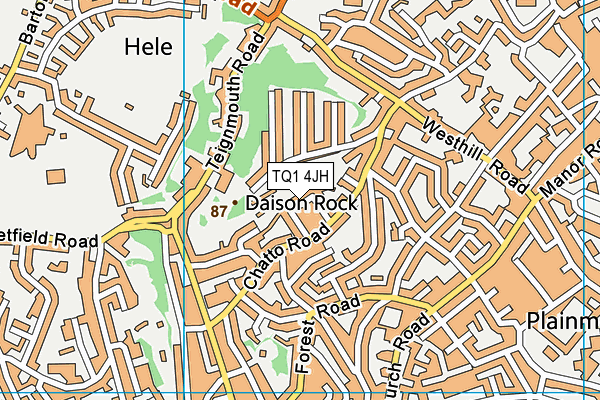 TQ1 4JH map - OS VectorMap District (Ordnance Survey)