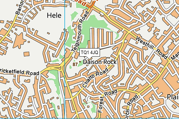 TQ1 4JQ map - OS VectorMap District (Ordnance Survey)