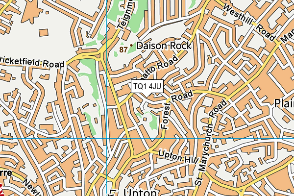 TQ1 4JU map - OS VectorMap District (Ordnance Survey)