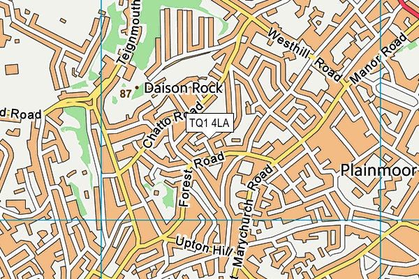 TQ1 4LA map - OS VectorMap District (Ordnance Survey)
