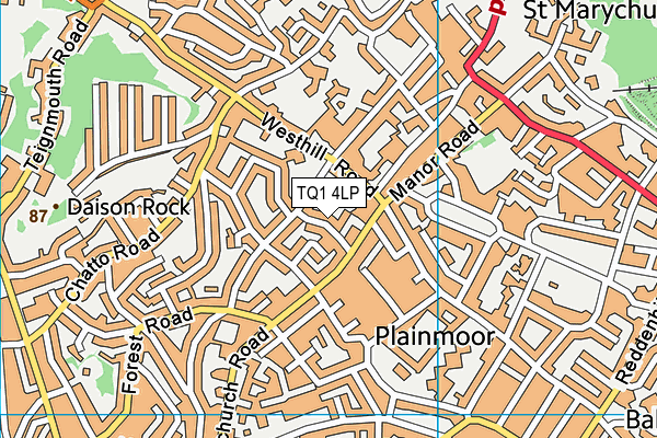 TQ1 4LP map - OS VectorMap District (Ordnance Survey)