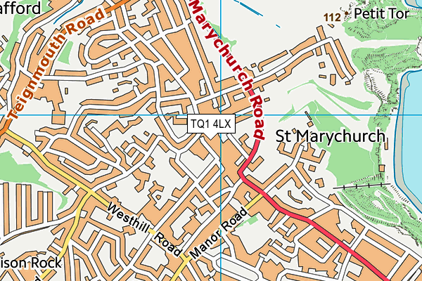 TQ1 4LX map - OS VectorMap District (Ordnance Survey) TQ1 4LX map - OS VectorMap District (Ordnance Survey)