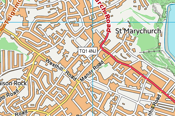 TQ1 4NJ map - OS VectorMap District (Ordnance Survey) TQ1 4NJ map - OS VectorMap District (Ordnance Survey)