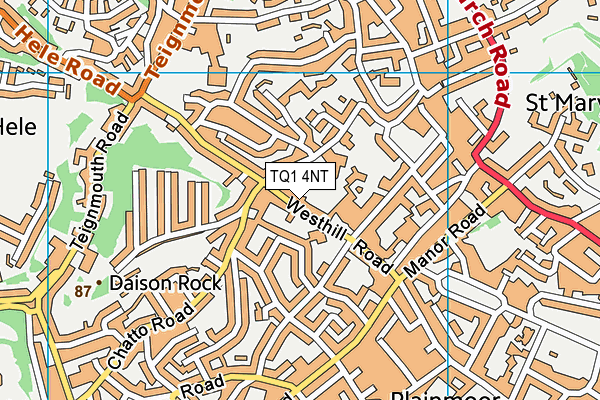 TQ1 4NT map - OS VectorMap District (Ordnance Survey) TQ1 4NT map - OS VectorMap District (Ordnance Survey)