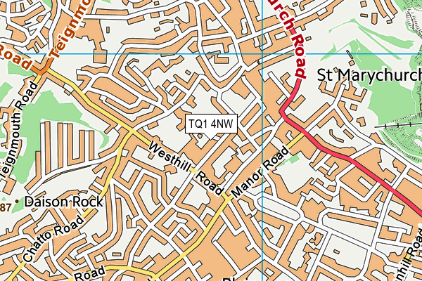 TQ1 4NW map - OS VectorMap District (Ordnance Survey) TQ1 4NW map - OS VectorMap District (Ordnance Survey)