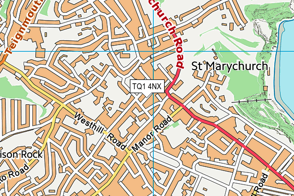 TQ1 4NX map - OS VectorMap District (Ordnance Survey) TQ1 4NX map - OS VectorMap District (Ordnance Survey)