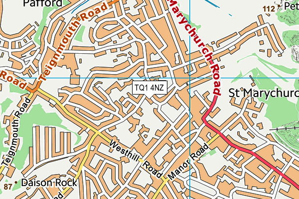 TQ1 4NZ map - OS VectorMap District (Ordnance Survey) TQ1 4NZ map - OS VectorMap District (Ordnance Survey)