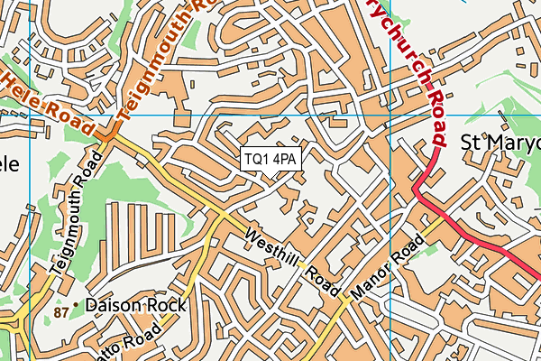 TQ1 4PA map - OS VectorMap District (Ordnance Survey) TQ1 4PA map - OS VectorMap District (Ordnance Survey)