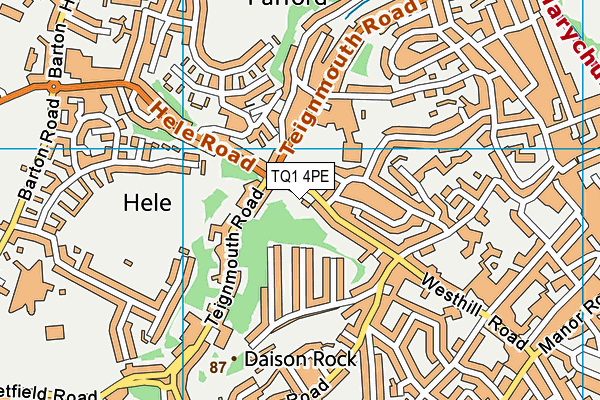 TQ1 4PE map - OS VectorMap District (Ordnance Survey)