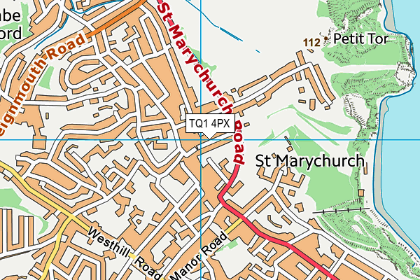 TQ1 4PX map - OS VectorMap District (Ordnance Survey) TQ1 4PX map - OS VectorMap District (Ordnance Survey)