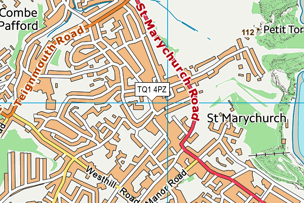 TQ1 4PZ map - OS VectorMap District (Ordnance Survey) TQ1 4PZ map - OS VectorMap District (Ordnance Survey)