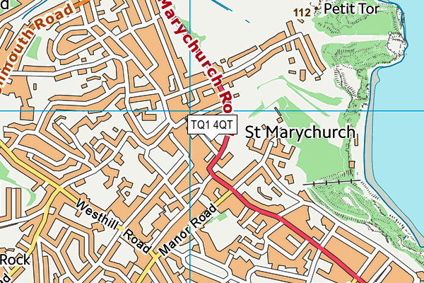 TQ1 4QT map - OS VectorMap District (Ordnance Survey)