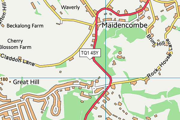 TQ1 4SY map - OS VectorMap District (Ordnance Survey) TQ1 4SY map - OS VectorMap District (Ordnance Survey)