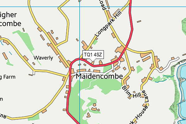 TQ1 4SZ map - OS VectorMap District (Ordnance Survey) TQ1 4SZ map - OS VectorMap District (Ordnance Survey)