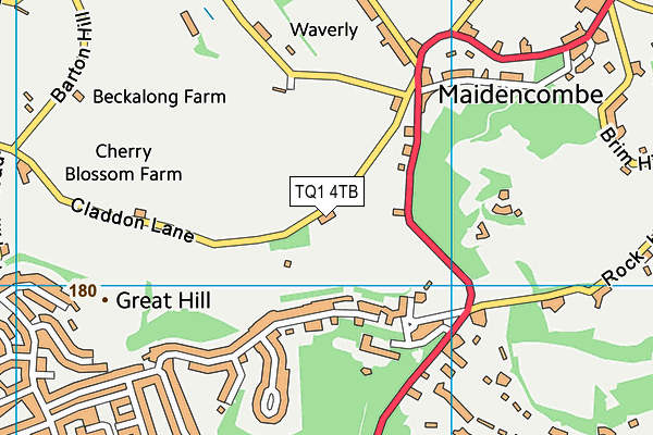 TQ1 4TB map - OS VectorMap District (Ordnance Survey) TQ1 4TB map - OS VectorMap District (Ordnance Survey)