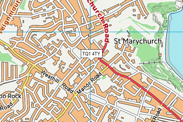 TQ1 4TY map - OS VectorMap District (Ordnance Survey)