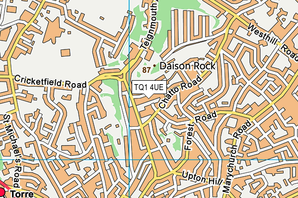 TQ1 4UE map - OS VectorMap District (Ordnance Survey)