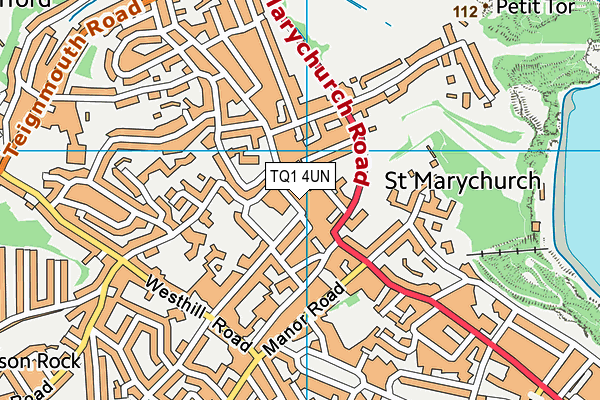 TQ1 4UN map - OS VectorMap District (Ordnance Survey) TQ1 4UN map - OS VectorMap District (Ordnance Survey)