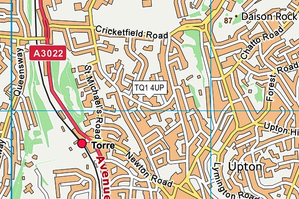 TQ1 4UP map - OS VectorMap District (Ordnance Survey) TQ1 4UP map - OS VectorMap District (Ordnance Survey)