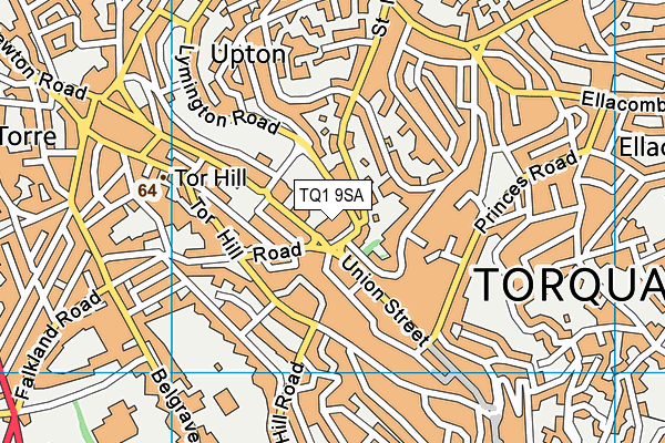 TQ1 9SA map - OS VectorMap District (Ordnance Survey) TQ1 9SA map - OS VectorMap District (Ordnance Survey)