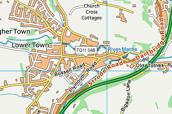 TQ11 0AB map - OS VectorMap District (Ordnance Survey) TQ11 0AB map - OS VectorMap District (Ordnance Survey)