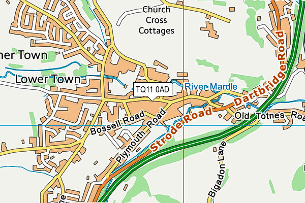 TQ11 0AD map - OS VectorMap District (Ordnance Survey) TQ11 0AD map - OS VectorMap District (Ordnance Survey)