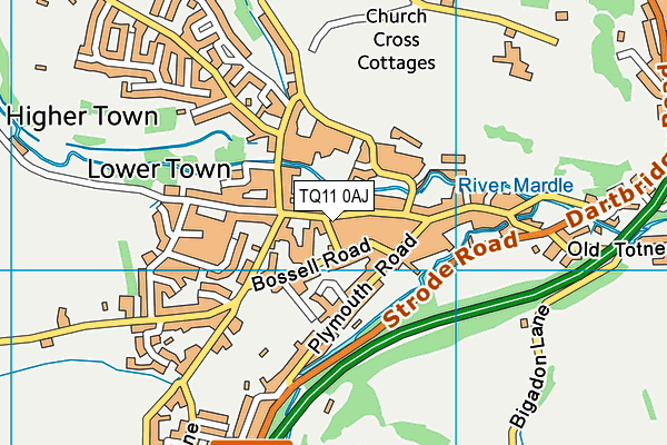 TQ11 0AJ map - OS VectorMap District (Ordnance Survey) TQ11 0AJ map - OS VectorMap District (Ordnance Survey)