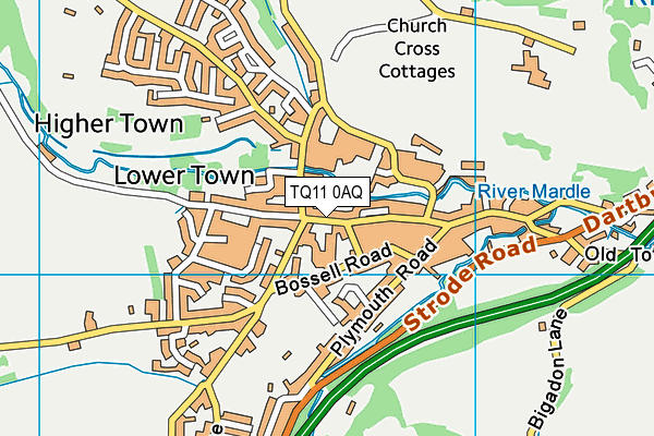 TQ11 0AQ map - OS VectorMap District (Ordnance Survey) TQ11 0AQ map - OS VectorMap District (Ordnance Survey)