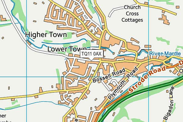 TQ11 0AX map - OS VectorMap District (Ordnance Survey) TQ11 0AX map - OS VectorMap District (Ordnance Survey)