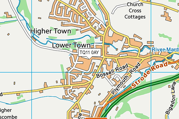 TQ11 0AY map - OS VectorMap District (Ordnance Survey) TQ11 0AY map - OS VectorMap District (Ordnance Survey)