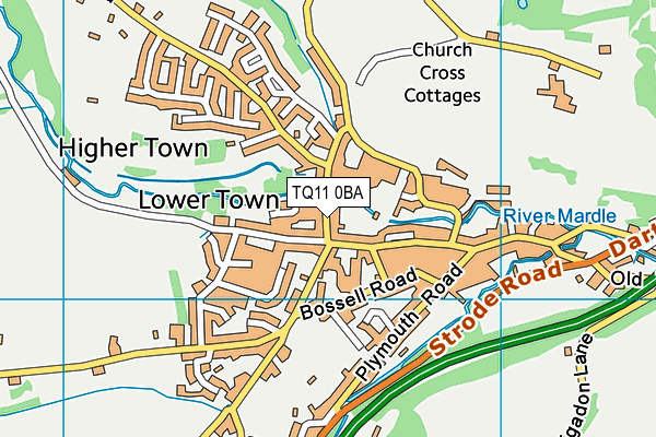 TQ11 0BA map - OS VectorMap District (Ordnance Survey) TQ11 0BA map - OS VectorMap District (Ordnance Survey)