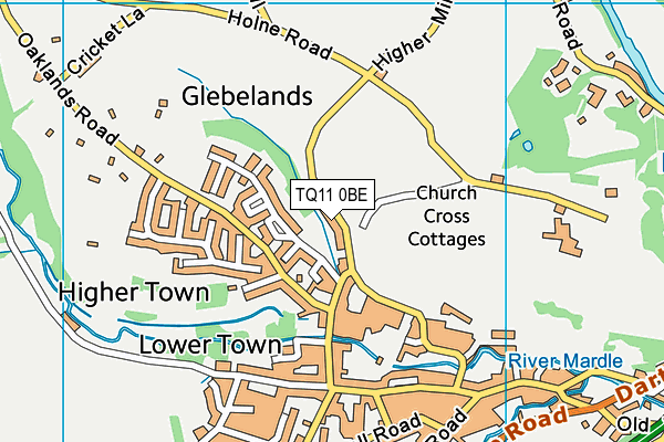 TQ11 0BE map - OS VectorMap District (Ordnance Survey) TQ11 0BE map - OS VectorMap District (Ordnance Survey)
