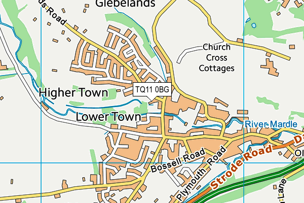 TQ11 0BG map - OS VectorMap District (Ordnance Survey) TQ11 0BG map - OS VectorMap District (Ordnance Survey)