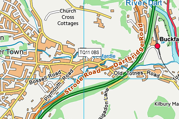 TQ11 0BS map - OS VectorMap District (Ordnance Survey)