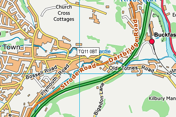 TQ11 0BT map - OS VectorMap District (Ordnance Survey)