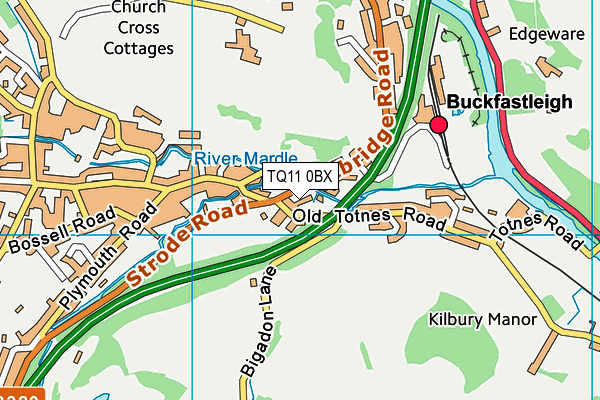 TQ11 0BX map - OS VectorMap District (Ordnance Survey) TQ11 0BX map - OS VectorMap District (Ordnance Survey)