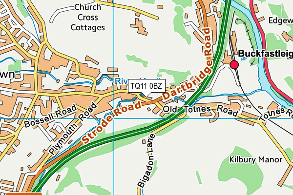 TQ11 0BZ map - OS VectorMap District (Ordnance Survey)