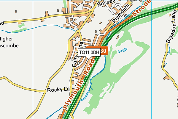 TQ11 0DH map - OS VectorMap District (Ordnance Survey) TQ11 0DH map - OS VectorMap District (Ordnance Survey)