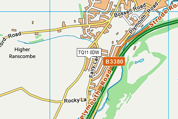 TQ11 0DW map - OS VectorMap District (Ordnance Survey) TQ11 0DW map - OS VectorMap District (Ordnance Survey)