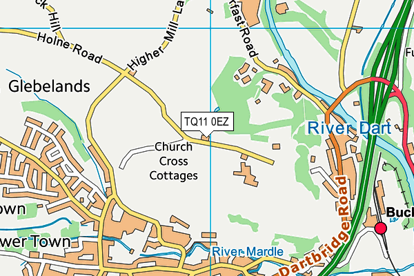 TQ11 0EZ map - OS VectorMap District (Ordnance Survey)
