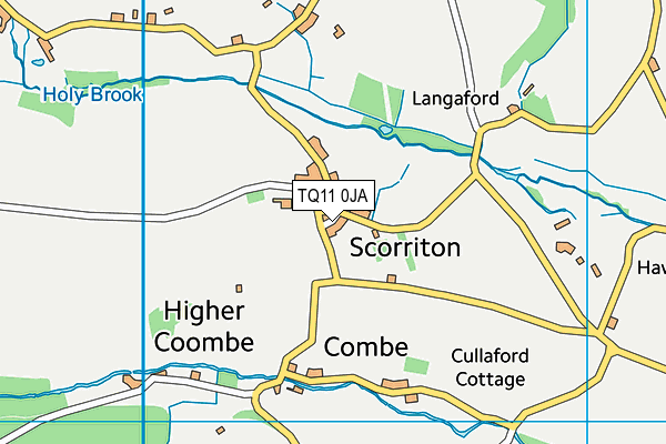 TQ11 0JA map - OS VectorMap District (Ordnance Survey) TQ11 0JA map - OS VectorMap District (Ordnance Survey)
