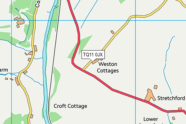 TQ11 0JX map - OS VectorMap District (Ordnance Survey)