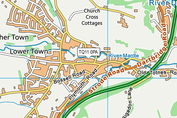 TQ11 0PA map - OS VectorMap District (Ordnance Survey) TQ11 0PA map - OS VectorMap District (Ordnance Survey)