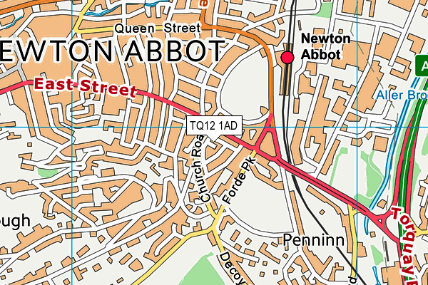 TQ12 1AD map - OS VectorMap District (Ordnance Survey)