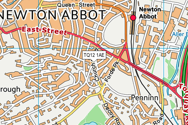 TQ12 1AE map - OS VectorMap District (Ordnance Survey)