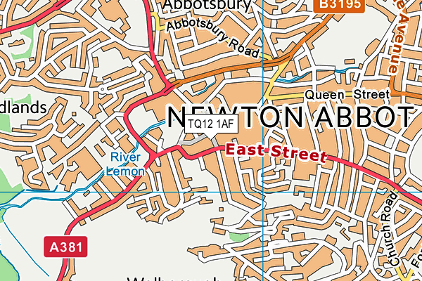 TQ12 1AF map - OS VectorMap District (Ordnance Survey) TQ12 1AF map - OS VectorMap District (Ordnance Survey)