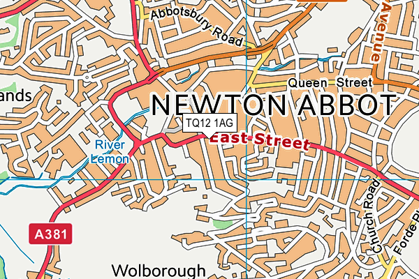 TQ12 1AG map - OS VectorMap District (Ordnance Survey) TQ12 1AG map - OS VectorMap District (Ordnance Survey)