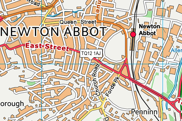 TQ12 1AJ map - OS VectorMap District (Ordnance Survey) TQ12 1AJ map - OS VectorMap District (Ordnance Survey)