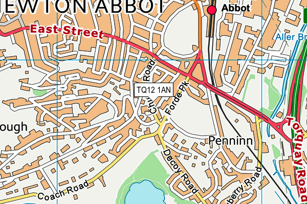 TQ12 1AN map - OS VectorMap District (Ordnance Survey)